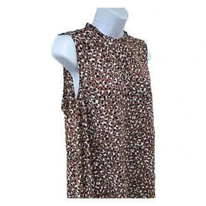 torrid Womens sleeveless blouse size 0 abstract brown animal print